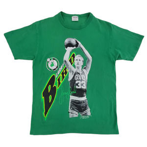 Vintage 1989 Larry Bird Boston Celtics Starter T-Shirt Green Men's Size L 42-44